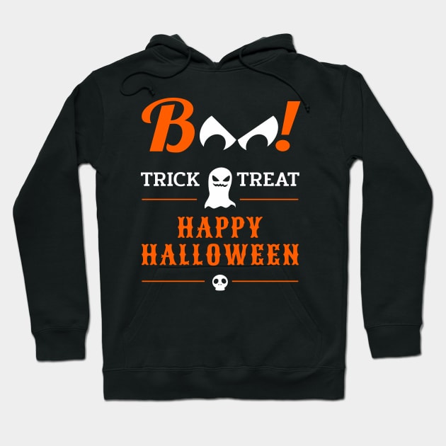 Happy Halloween Boo - Scary Ghost Eyes Hoodie by Elsie Bee Designs